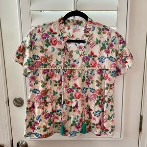 THML floral babydoll top.